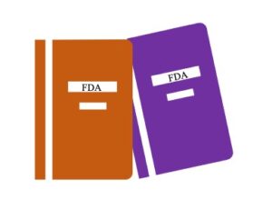 image of an orange book and a purple book